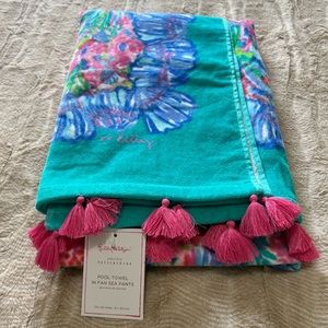 Lilly Pulitzer x Pottery Barn collaboration fan sea pants pool towel